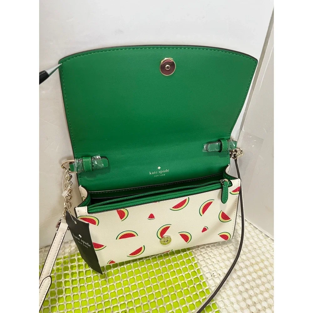 Kate Spade Staci Small Flap Crossbody Watermelon Cream Multi KB557 NEW